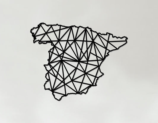 Geometric Spain Art - Wooden Country Wall Art - Spain Gift