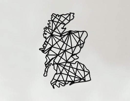 Geometric Scotland Art - Wooden Country Wall Art - Scotland Gift