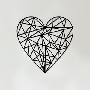 Geometric Heart Art - Wooden Country Wall Art - Heart Gift