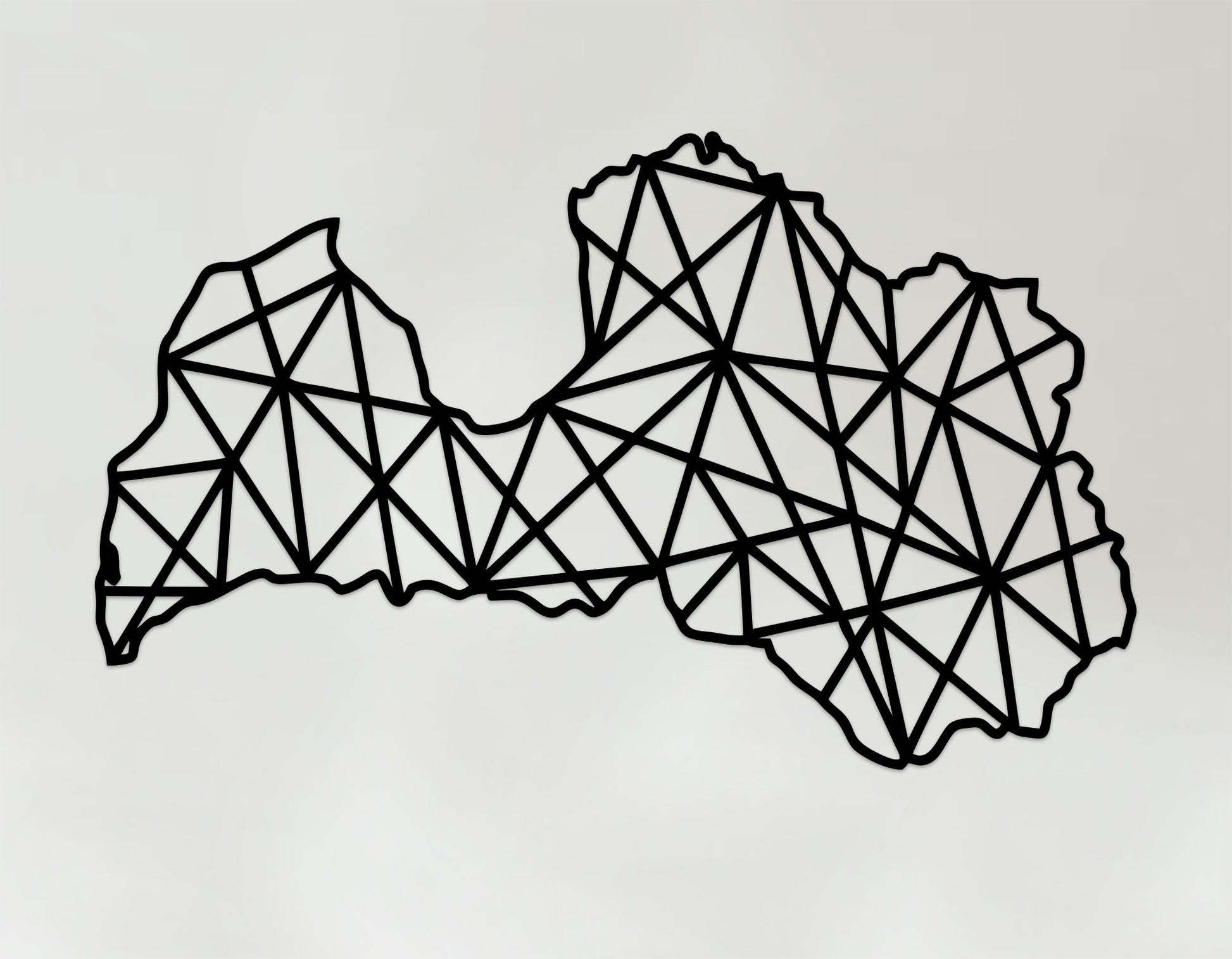 Geometric Latvia Art - Wooden Country Wall Art - Latvia Gift