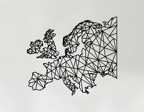 Geometric Europe Art - Wooden Country Wall Art - Europe Gift
