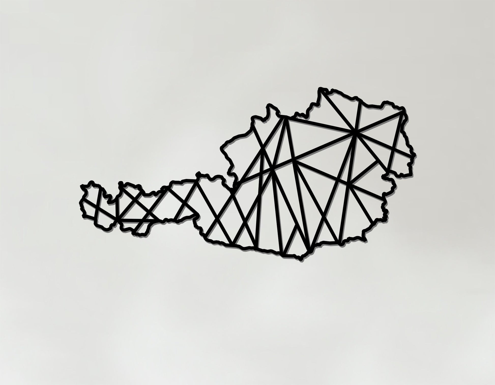 Geometric Austria Art - Wooden Country Wall Art - Austria Gift