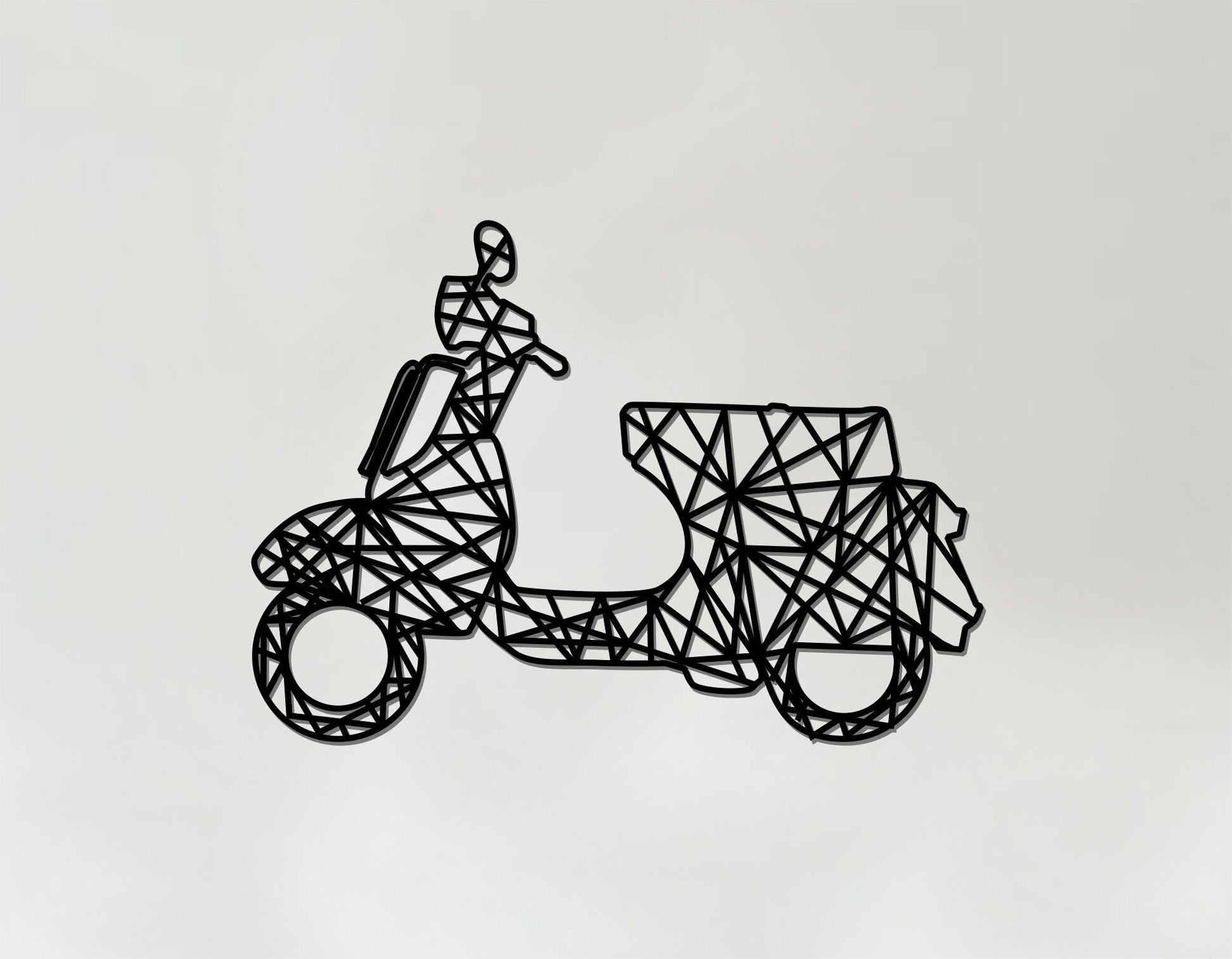 Geometric Scooter Art - Wooden Country Wall Art - Scooter Vespa Lambretta Gift