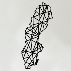 Geometric Sweden Art - Wooden Country Wall Art - Sweden Gift