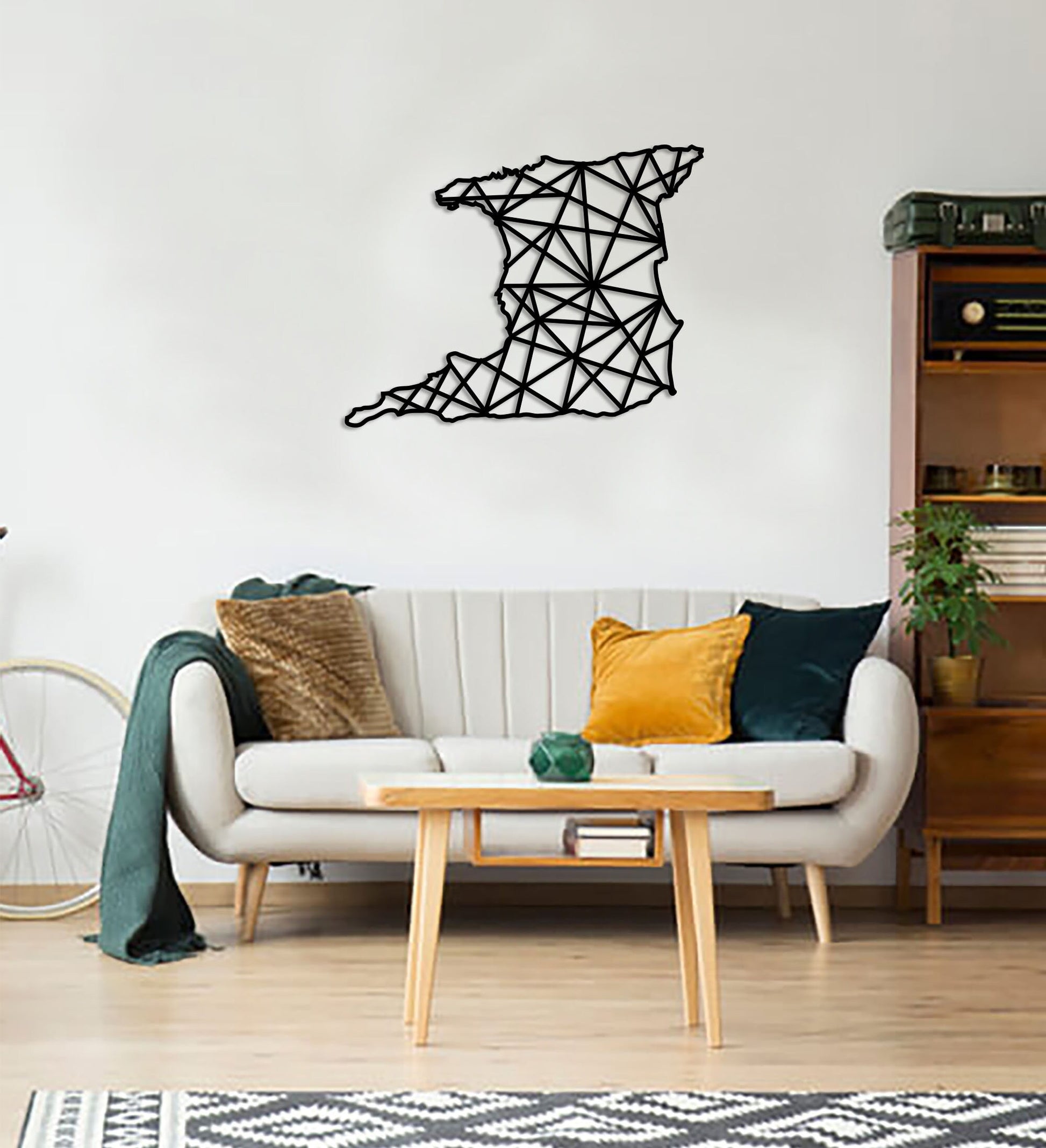 Geometric Trinidad Art - Wooden Country Wall Art - Trinidad Gift
