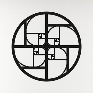 Geometric Fibonacci Circle Art - Wooden Laser Cut Wall Art