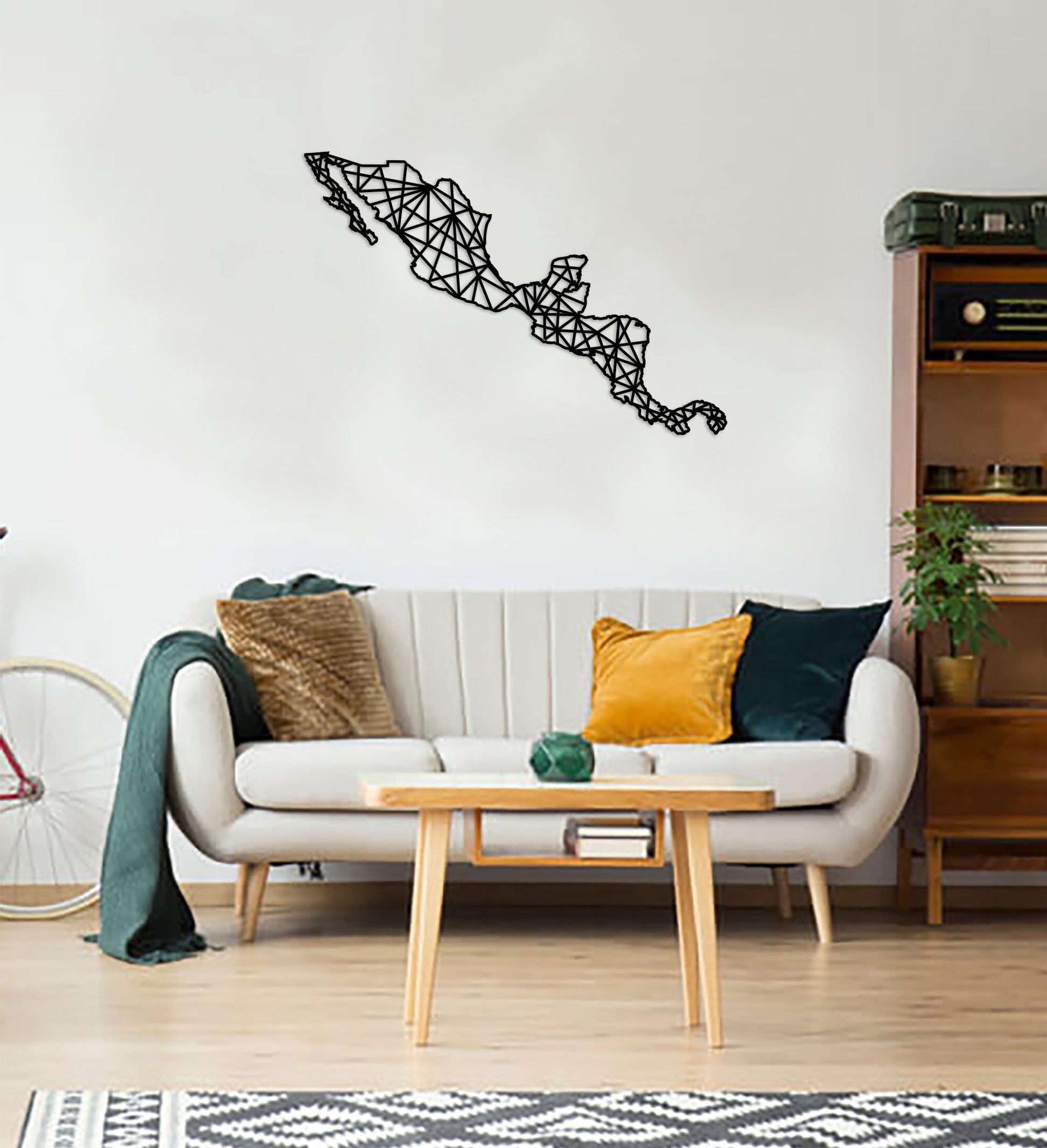 Geometric Central America Mexico to Panama Art - Wooden Country Wall Art - Central America Gift