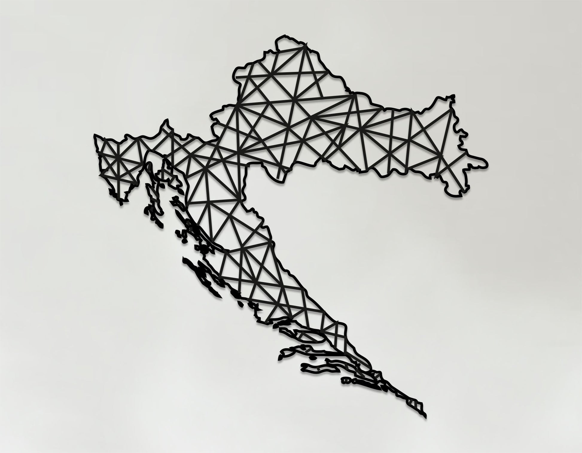 Geometric Croatia Art - Wooden Country Wall Art - Croatian Gift