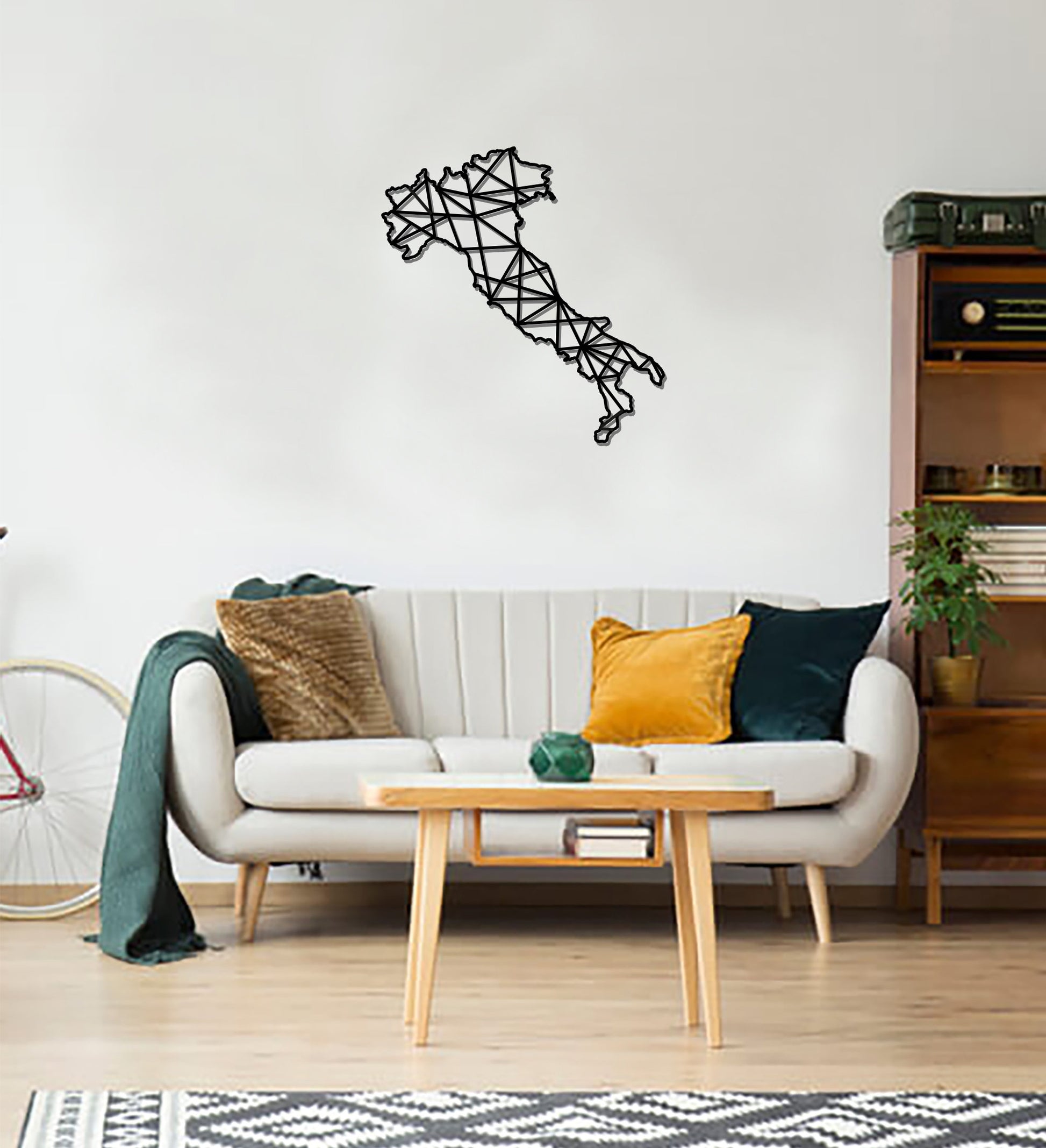 Geometric Italy Art - Wooden Country Wall Art - Italy Gift