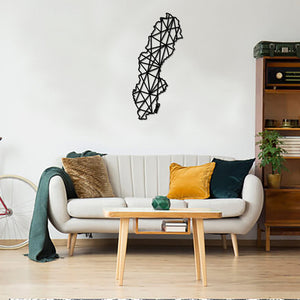 Geometric Sweden Art - Wooden Country Wall Art - Sweden Gift