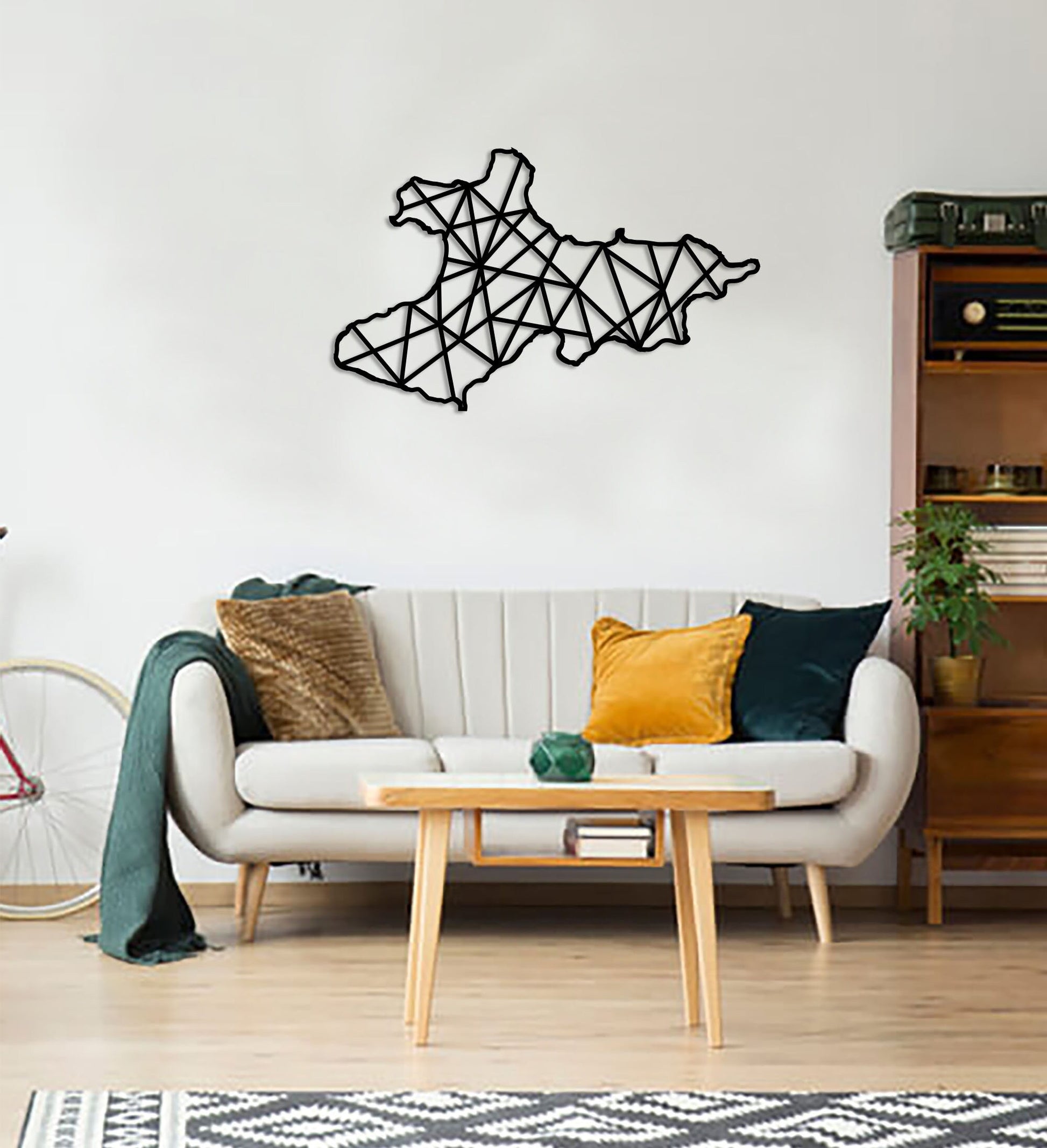 Geometric Union Island Art - Wooden Country Wall Art - Union Island Gift