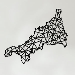 Geometric Cornwall Art - Wooden Country Wall Art - Cornwall Gift
