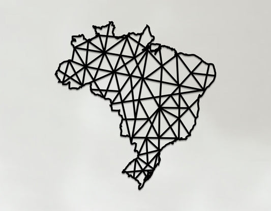 Geometric Brazil Art - Wooden Country Wall Art - Brazilian Gift