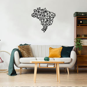 Geometric Brazil Art - Wooden Country Wall Art - Brazilian Gift