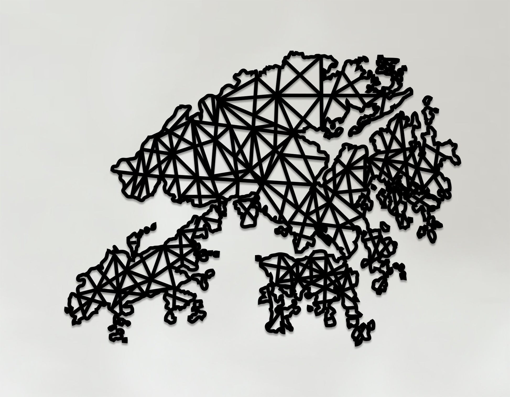 Geometric Hong Kong Art - Wooden Country Wall Art - Scotland Gift