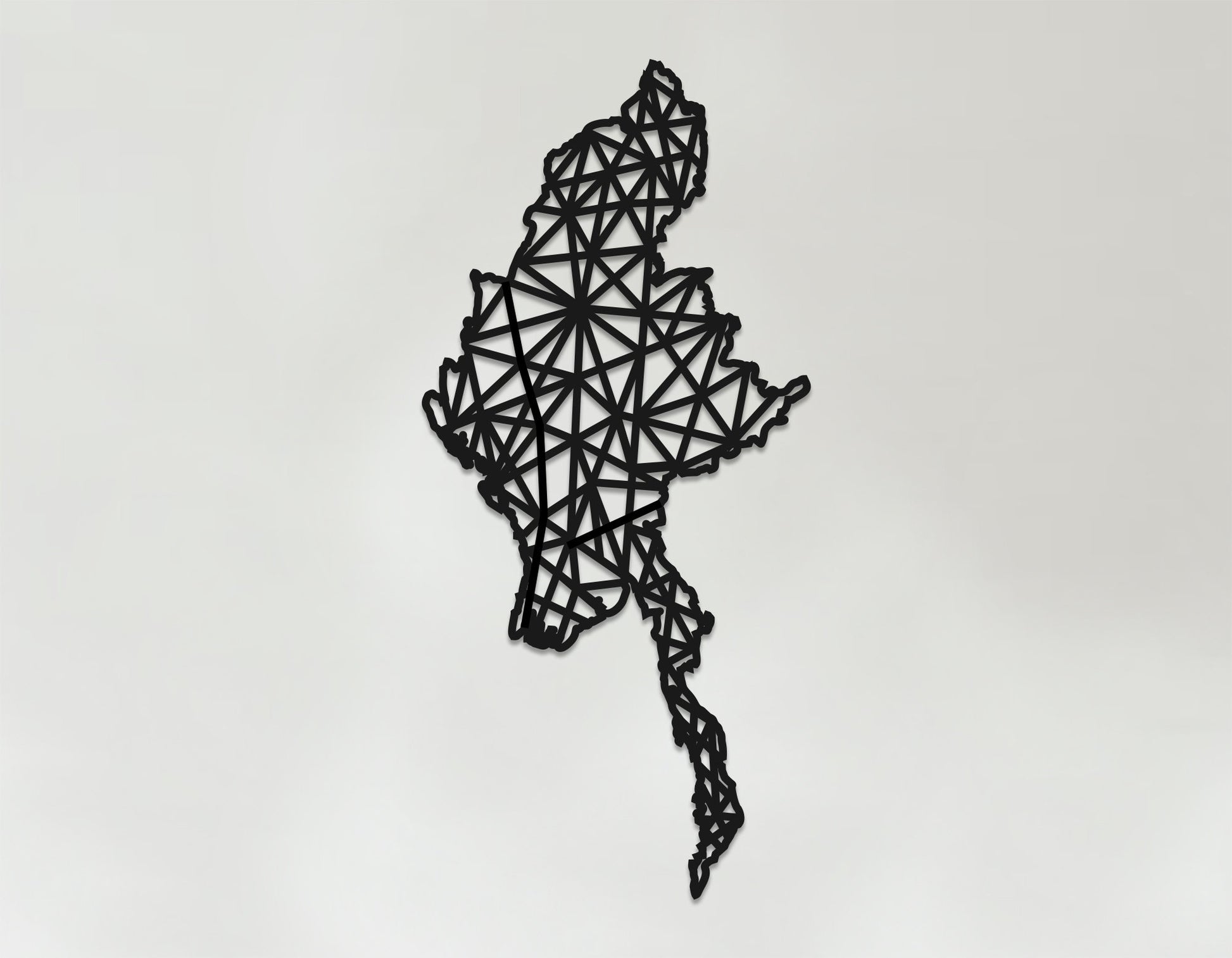 Geometric Myanmar Art - Wooden Country Wall Art - Myanmar Gift