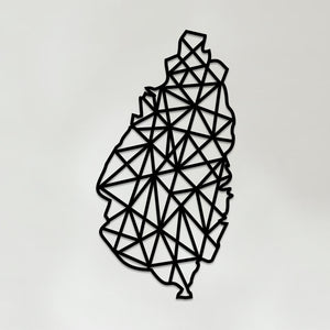 Geometric St Lucia Art - Wooden Country Wall Art - Saint Lucia Gift