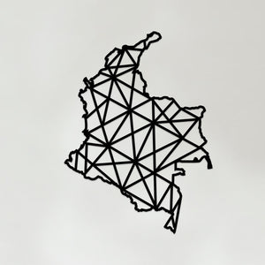 Geometric Colombia Art - Wooden Country Wall Art - Colombia Gift
