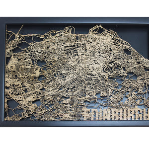 Edinburgh Wood Map Laser Cut Street Maps Wooden Map