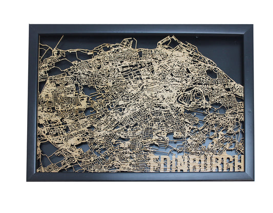 Edinburgh Wood Map Laser Cut Street Maps Wooden Map