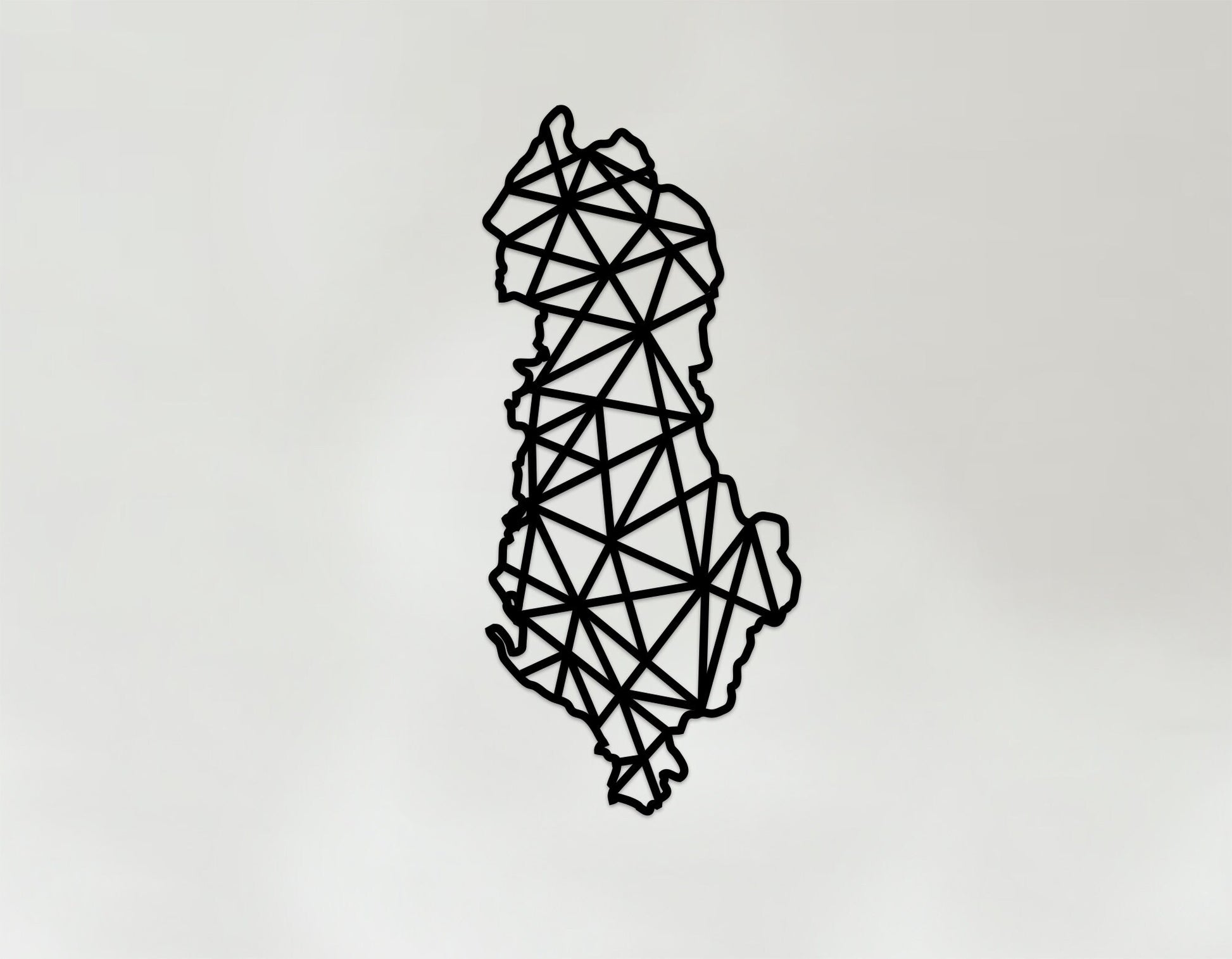 Geometric Albania Art - Wooden Country Wall Art - Albania Gift