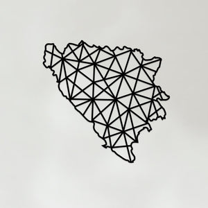 Geometric  Bosnia and Herzegovina Art - Wooden Country Wall Art -  Bosnia and Herzegovina Gift