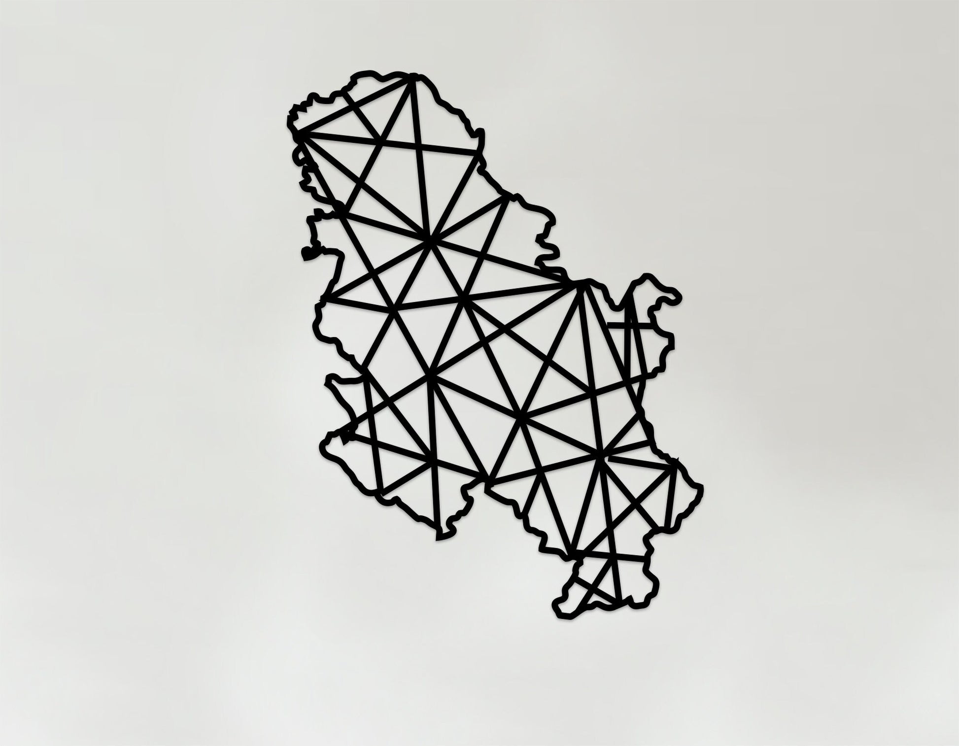Geometric Serbia Art - Wooden Country Wall Art - Serbia Gift