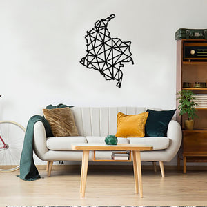 Geometric Colombia Art - Wooden Country Wall Art - Colombia Gift