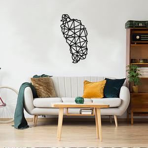 Geometric Dominica Island Art - Wooden Country Wall Art - Dominica Island Gift