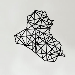 Geometric Iraq Art - Wooden Country Wall Art - Iraq Gift