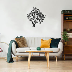 Geometric Kosovo Art - Wooden Country Wall Art - Kosovo Gift