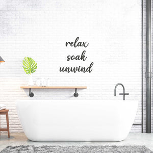 Relax Soak Unwind Word Art - Wooden Word Text Art - Bathroom Art Gift - Font 2