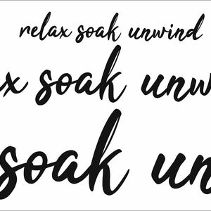 Relax Soak Unwind Word Art - Wooden Word Text Art - Bathroom Art Gift - Font 2