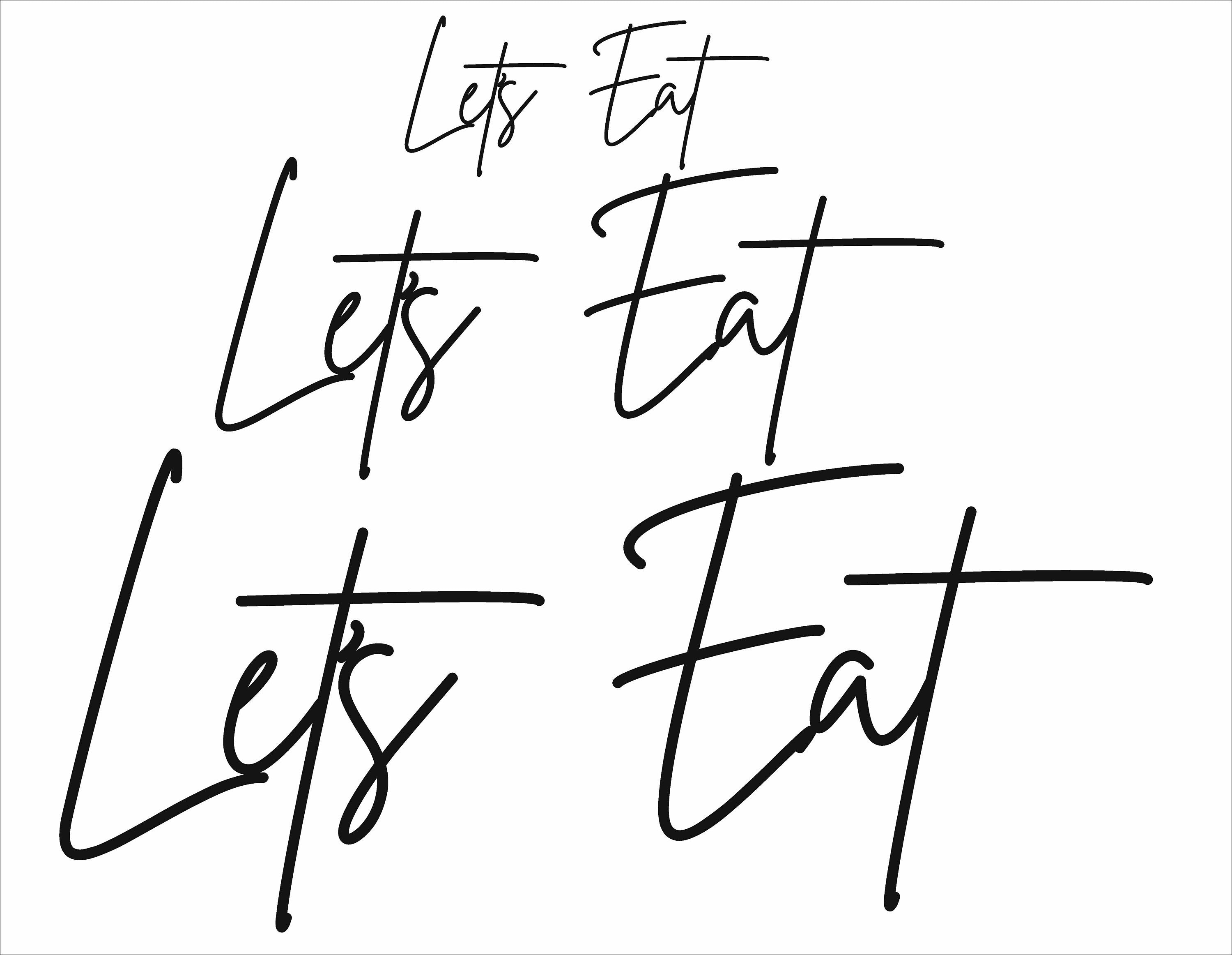 Let's Eat - Text Art - Wooden Word Text Art - Kitchen Art Gift - Font 2