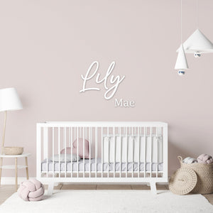 Name Wall Art - Childrens Bedroom - Wooden Word Text Art - Bedroom Art Gift - Double Line Style 4