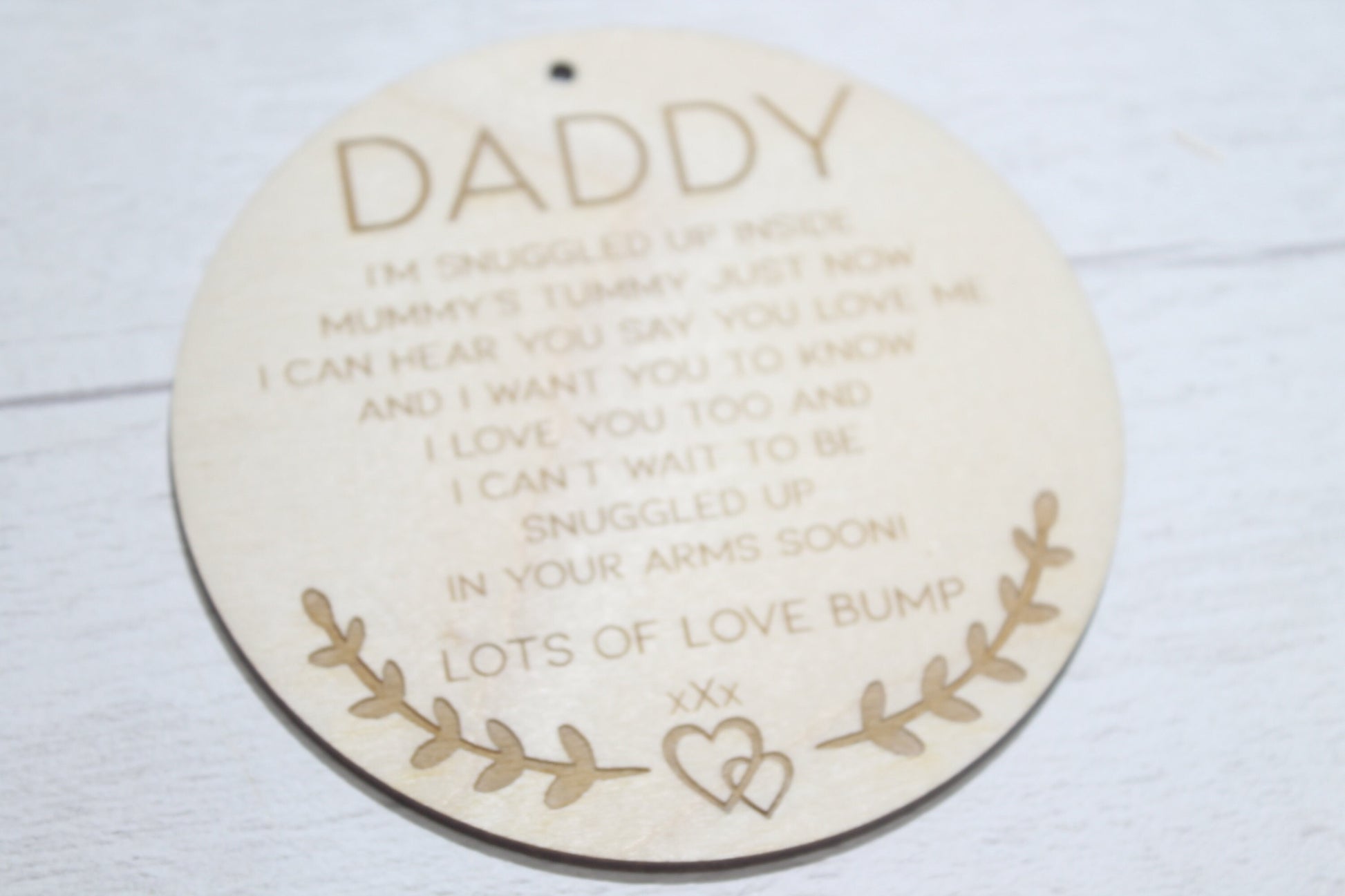 To Daddy From Bump - Daddy to Be Gift - Birthday Gift From Bump - Fathers Day From Bump - Daddy to be Keepsake Gift - Birch