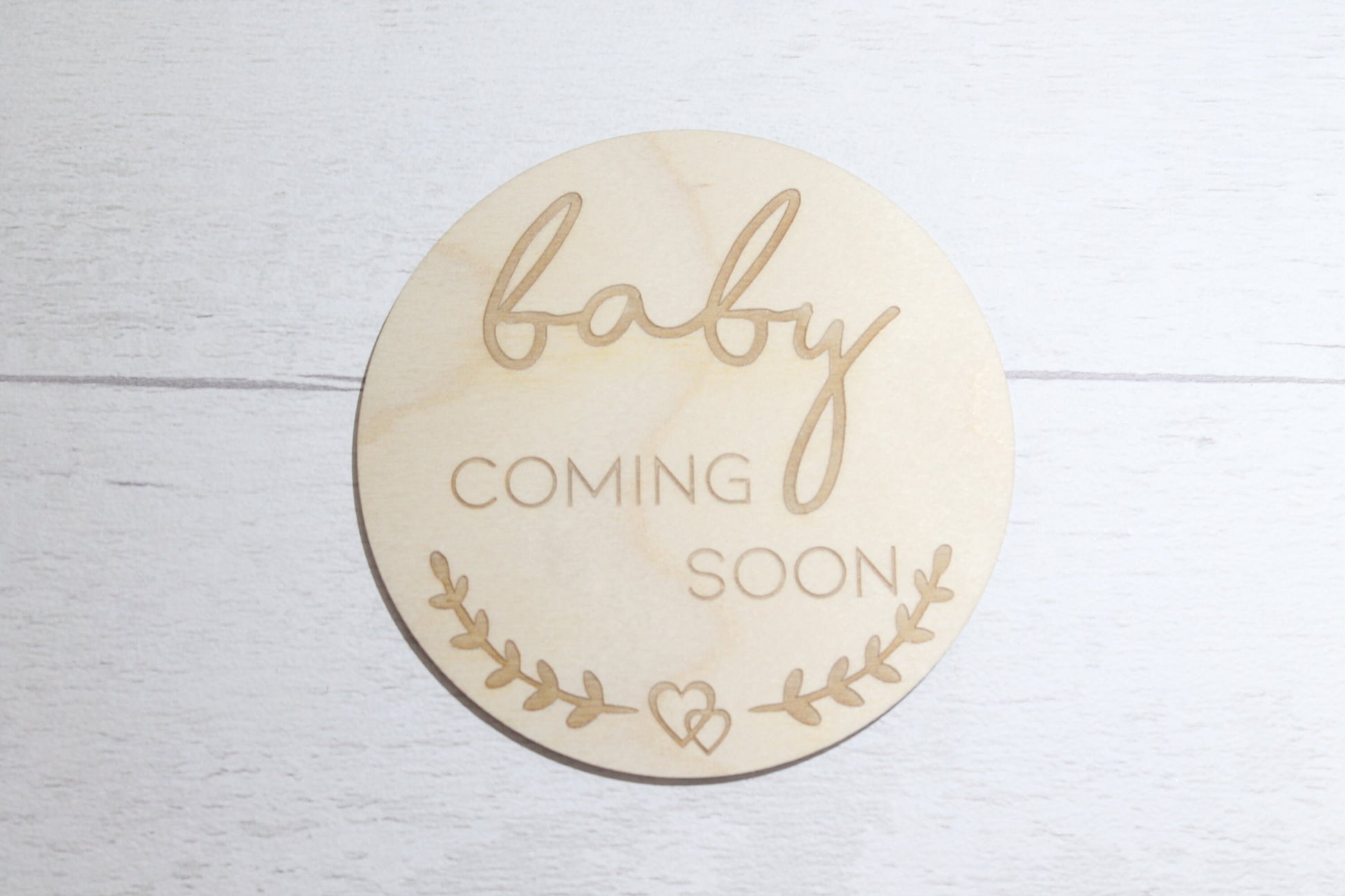 Pregnancy Announcement Disc - Baby Coming Soon Card - New Mum Gift - New Mum Photo Prop - Parent To Be or Baby Shower Gift - Milestone Disc