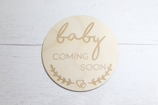 Pregnancy Announcement Disc - Baby Coming Soon Card - New Mum Gift - New Mum Photo Prop - Parent To Be or Baby Shower Gift - Milestone Disc