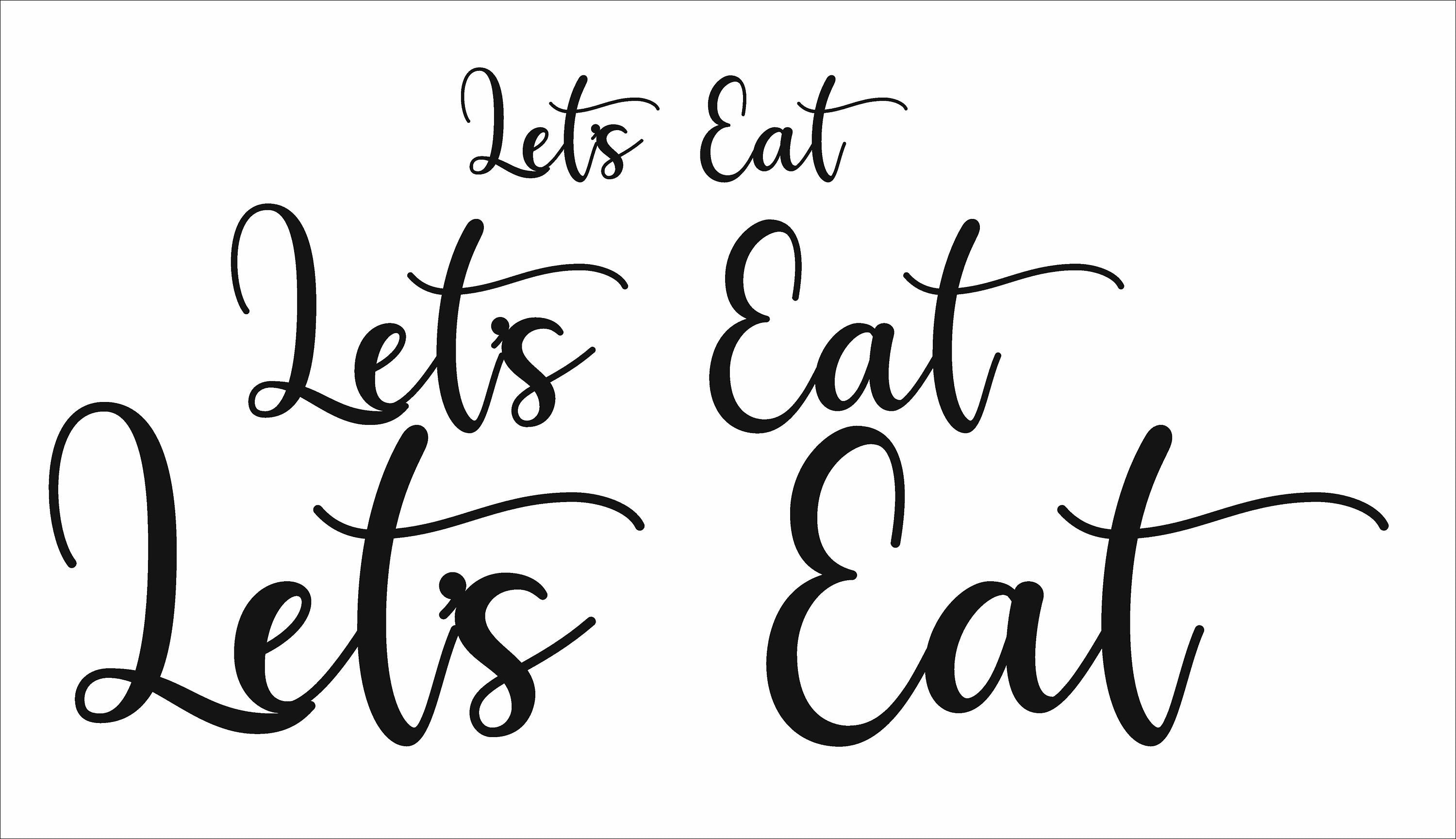 Let's Eat - Text Art - Wooden Word Text Art - Kitchen Art Gift - Font 1