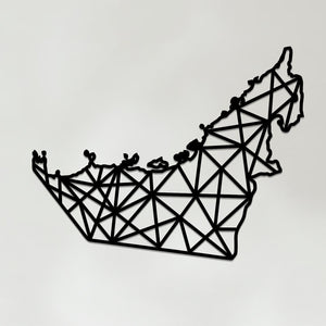 Geometric United Arab Emirates - Wooden Country Wall Art - United Arab Emirates - UAE