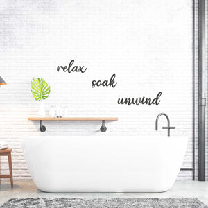 Relax Soak Unwind Word Art - Wooden Word Text Art - Bathroom Art Gift - Font 2