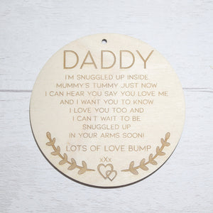 To Daddy From Bump - Daddy to Be Gift - Birthday Gift From Bump - Fathers Day From Bump - Daddy to be Keepsake Gift - Birch
