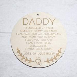 To Daddy From Bump - Daddy to Be Gift - Birthday Gift From Bump - Fathers Day From Bump - Daddy to be Keepsake Gift - Birch