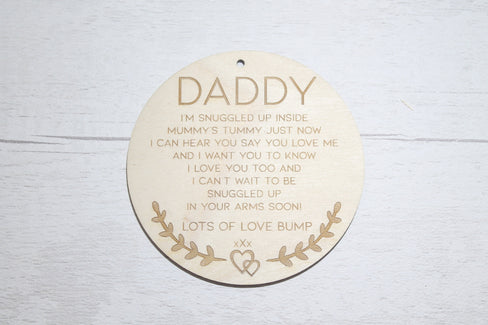 To Daddy From Bump - Daddy to Be Gift - Birthday Gift From Bump - Fathers Day From Bump - Daddy to be Keepsake Gift - Birch