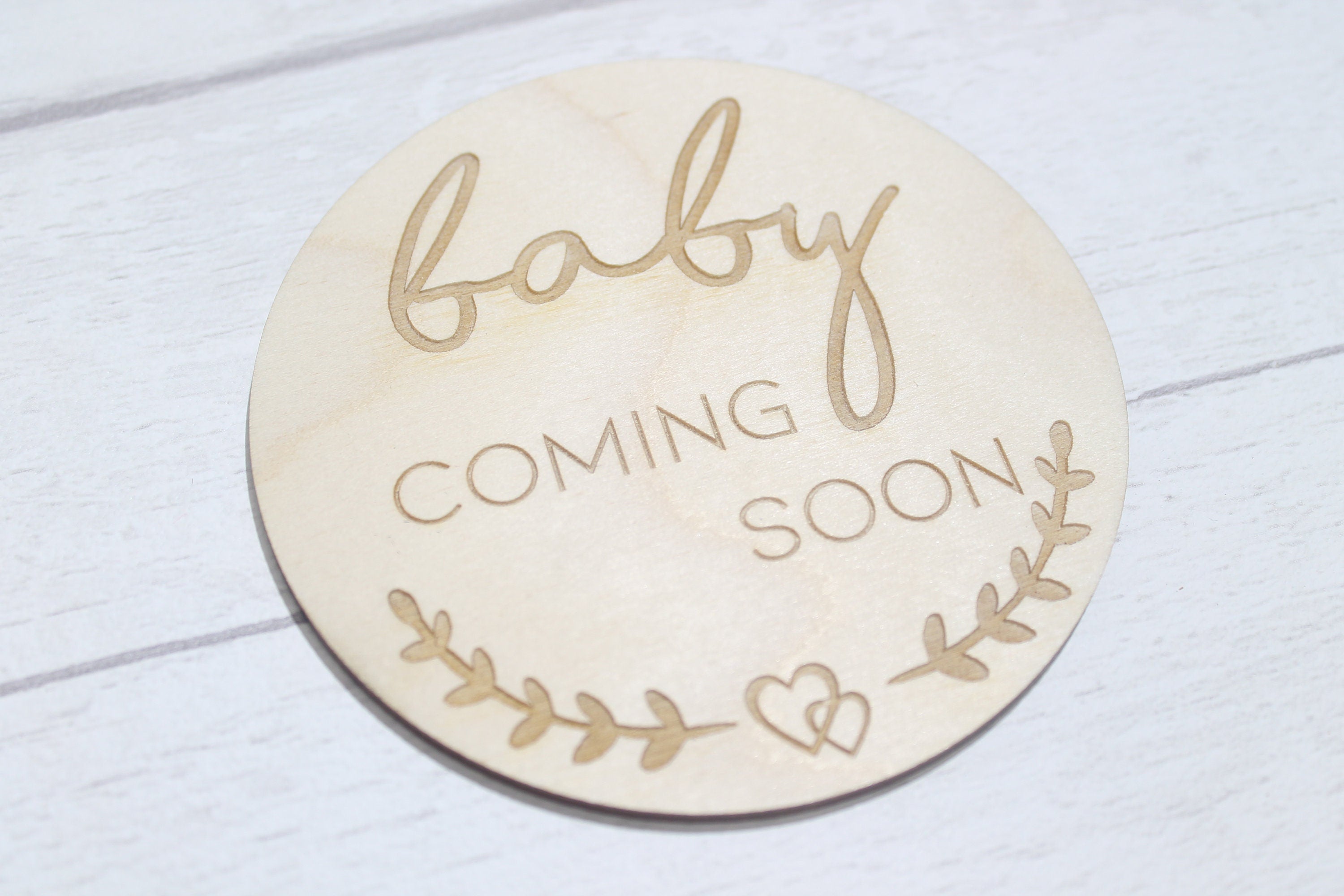 New Baby Announcement Cards  Set of 4 - Hello World New Baby Gift - New Baby Photo Prop - Parent To Be or Baby Shower Gift - Milestone Disc