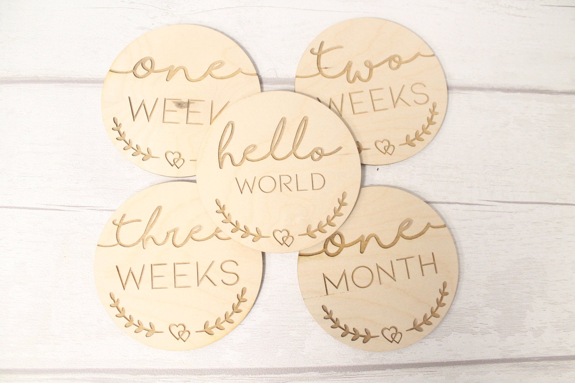 Baby's First Months New Baby Milestone Cards Sets - Hello World  - New Baby Photo Prop - Parent To Be or Baby Shower Gift - New Born gifts