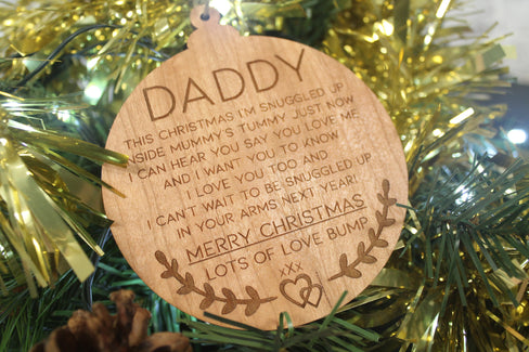 Christmas Daddy From Bump - Merry Christmas Daddy To Be Gift - Dad To Be Gift From Bump - Daddy To Be Keepsake