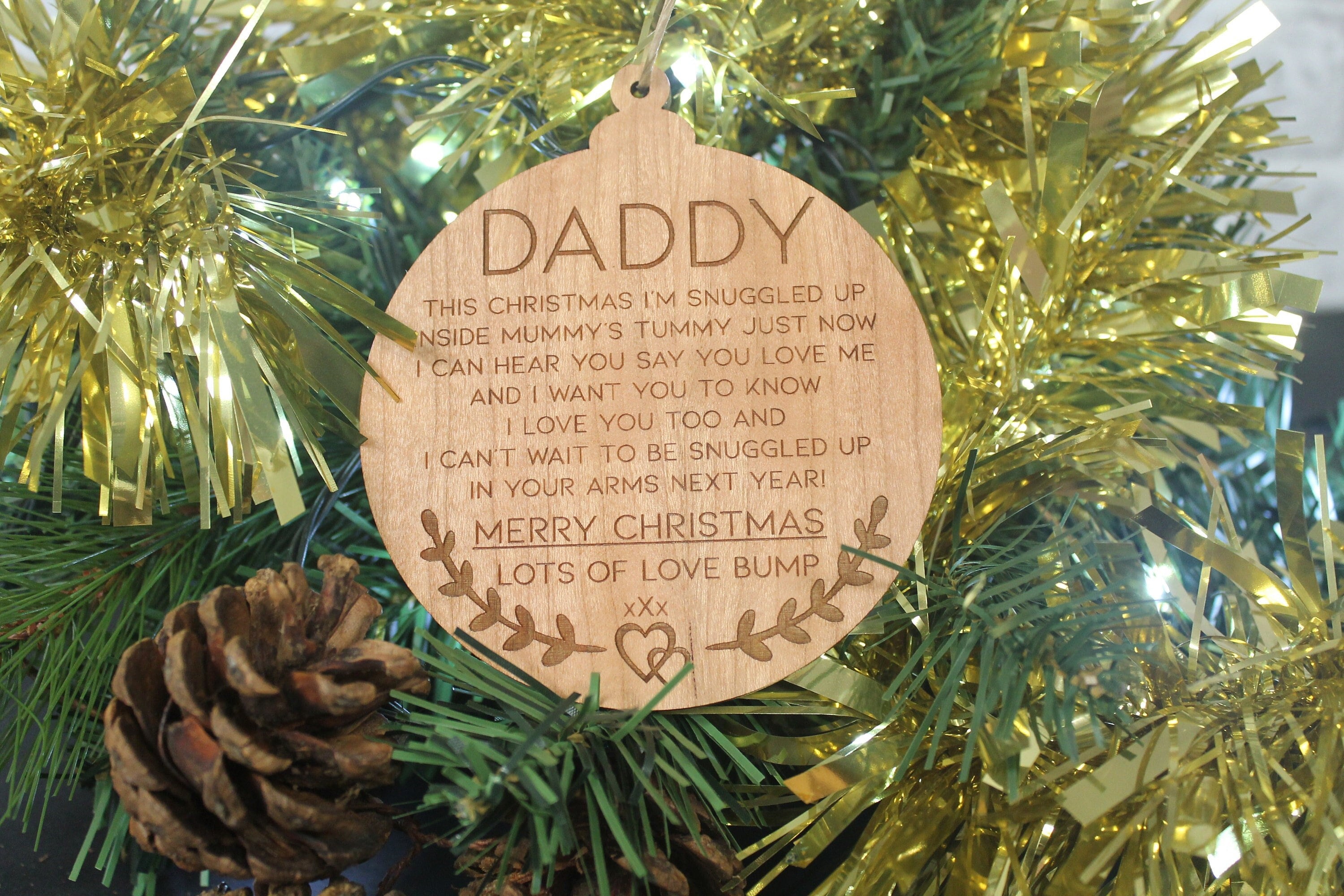Christmas Daddy From Bump - Merry Christmas Daddy To Be Gift - Dad To Be Gift From Bump - Daddy To Be Keepsake
