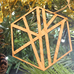 Christmas Tree Decoration Abstract Geometry  Laser Cut Set of 4