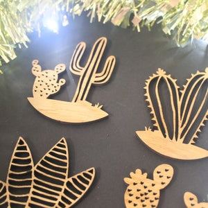 Succulen Christmas Tree Decoration - Plant Mum - Succulen Lover - Plant Dad-  Succulent Christmas Ornament Laser Cut Set of 4